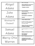 Abigail Adams John Adams Samuel Adams Mercy