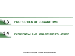3.3 PROPERTIES OF LOGARITHMS