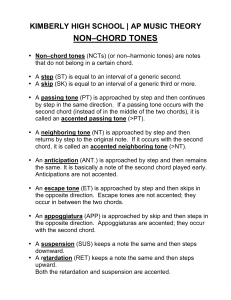 non–chord tones - KIMBERLY CHOIRS