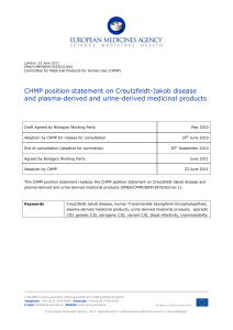 CHMP position statement on Creutzfeldt-Jakob - EMA