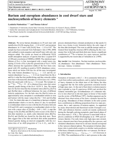 ASTRONOMY AND ASTROPHYSICS Barium and europium