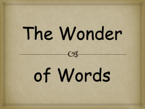 The Wonder of Words