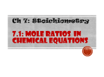 Chapter 7: Stoichiometry 7.1: Mole Ratios in Chemical Equations