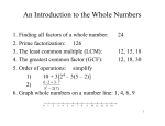 An Introduction to the Whole Numbers