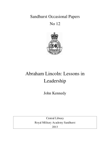 Abraham Lincoln: Lessons in Leadership