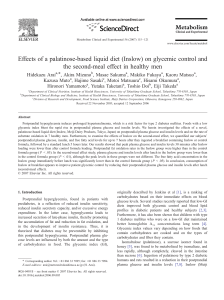 Effects of a palatinose-based liquid diet (Inslow) on