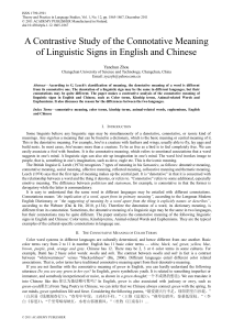 A Contrastive Study of the Connotative Meaning of Linguistic Signs