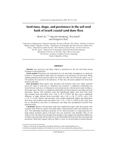 Seed mass, shape, and persistence in the soil seed bank of Israeli