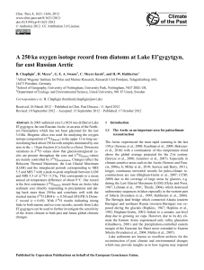 A 250 ka oxygen isotope record from diatoms at Lake El`gygytgyn