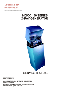 INDICO 100 SERIES X-RAY GENERATOR SERVICE MANUAL