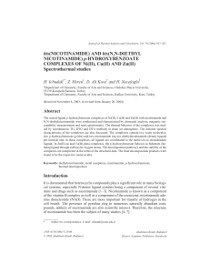 p-HYDROXYBENZOATE COMPLEXES OF Ni(II), Cu(II) AND Zn(II)