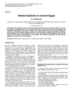 Herbal medicine in ancient Egypt (PDF Available)