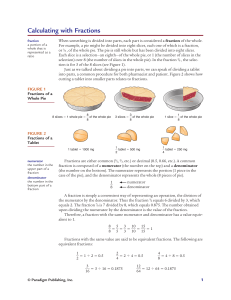 Calculating with Fractions