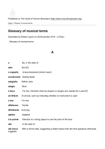 Glossary of musical terms - The Guild of Church Musicians