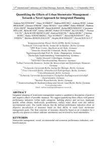 Quantifying the effects of urban stormwater management – towards