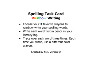 Spelling Task Card