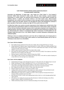 Flow Traders reports strong second quarter 2016 results in slower