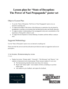 Lesson plan for “State of Deception: The Power of Nazi Propaganda