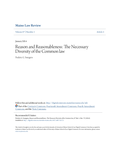 Reason and Reasonableness: The Necessary Diversity of the