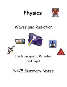 Summary Notes- EM spectrum and Light