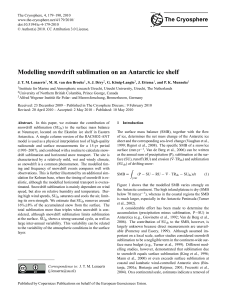 The Cryosphere Modelling snowdrift sublimation on an Antarctic ice