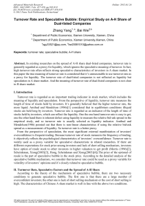 Turnover Rate and Speculative Bubble: Empirical Study