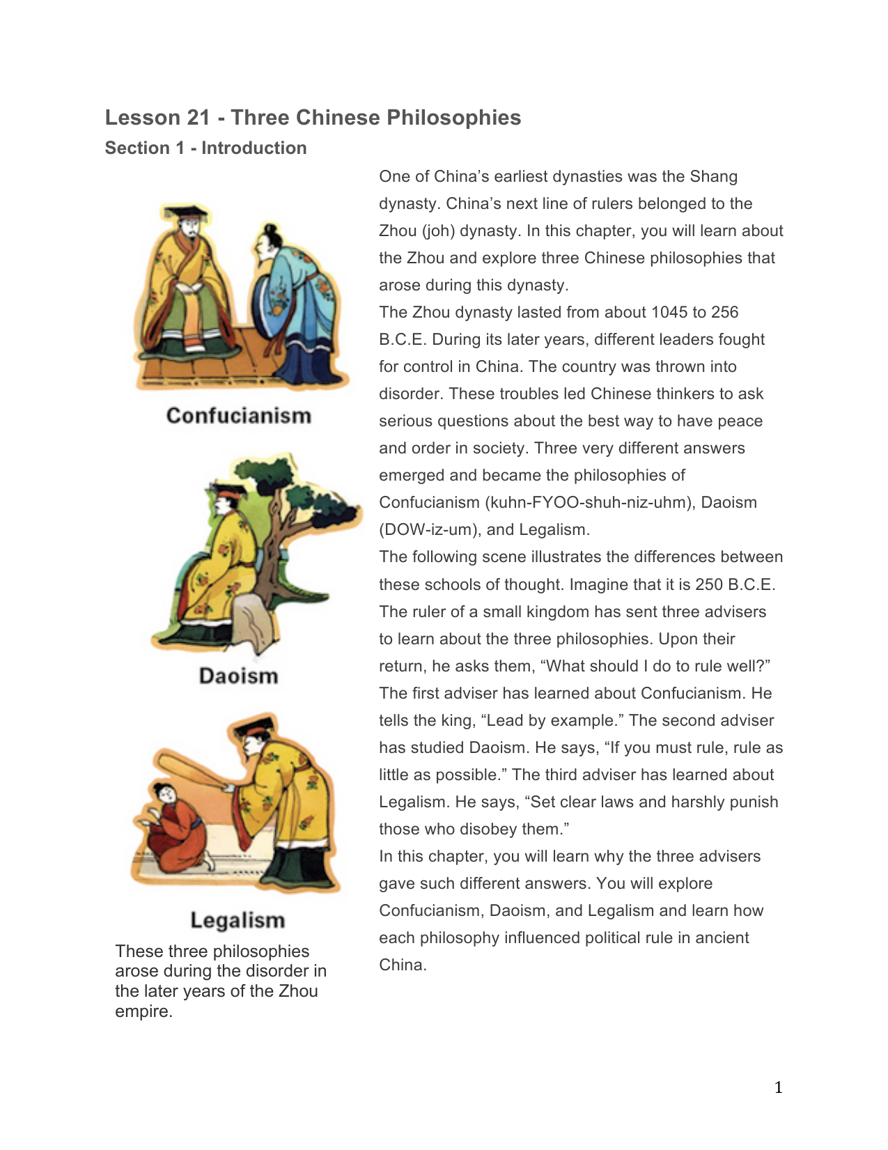 Confucianism Daoism And Legalism Chart