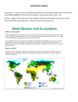 ECOSYSTEMS / BIOMES Ecosystems: In a given area, all living