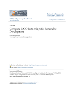 Corporate-NGO Partnerships for Sustainable Development