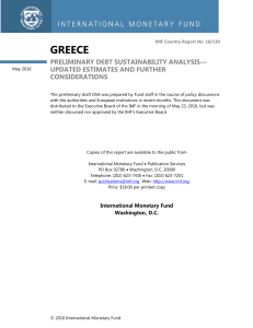 Greece: Preliminary Debt Sustainability Analysis