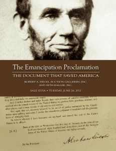 View the Catalogue for the Emancipation