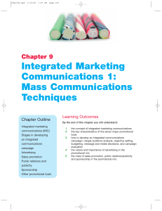 Integrated Marketing Communications 1: Mass Communications