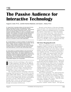 The Passive Audience for Interactive Technology