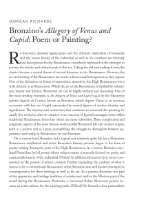 Bronzino`s Allegory of Venus and Cupid: Poem or Painting?