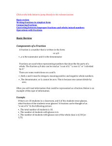 Basic Review Components of a Fraction