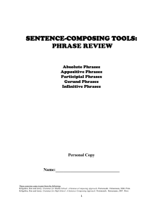 sentence-composing tools: phrase review