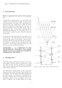 Lab 7: Fabry-Perot Interferometer