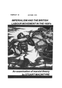 IMPERIALISM AND THE BRITISH LABOUR MOVEMENT IN THE