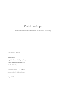 Verbal breakups - Utrecht University Repository