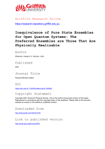 Inequivalence of pure state ensembles for open quantum systems