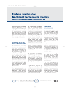 Carbon brushes for fractional horsepower motors Mechanical