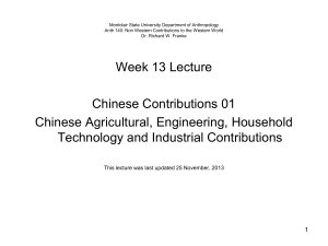 Week 13 Lecture Chinese Contributions 01 Chinese Agricultural