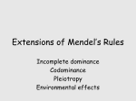 Extensions of Mendel`s Rules
