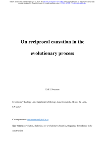 On reciprocal causation in the evolutionary process