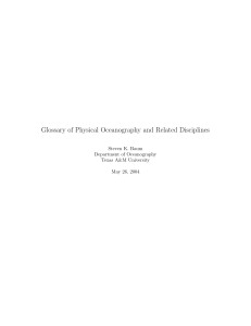 Glossary of Physical Oceanography and Related Disciplines