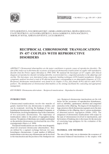 RECIPROCAL CHROMOSOME TRANSLOCATIONS IN 437