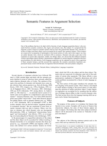 Semantic Features in Argument Selection