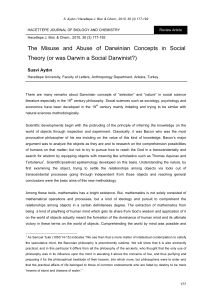 The Misuse and Abuse of Darwinian Concepts in Social Theory (or