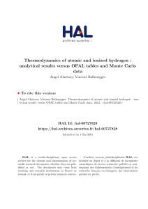 Thermodynamics of atomic and ionized hydrogen : analytical