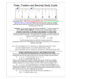 Ruler, Fraction and Decimal Study Guide 1 2 3 4 5 6
